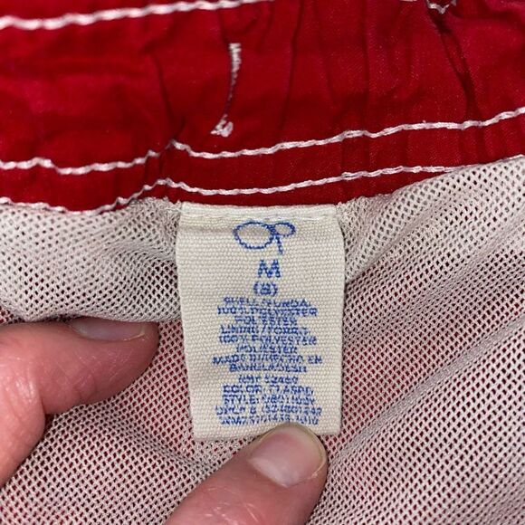 OP boys bathing suit w/tie front, mesh lining, side pocket sz 8 boys - Picture 3 of 5